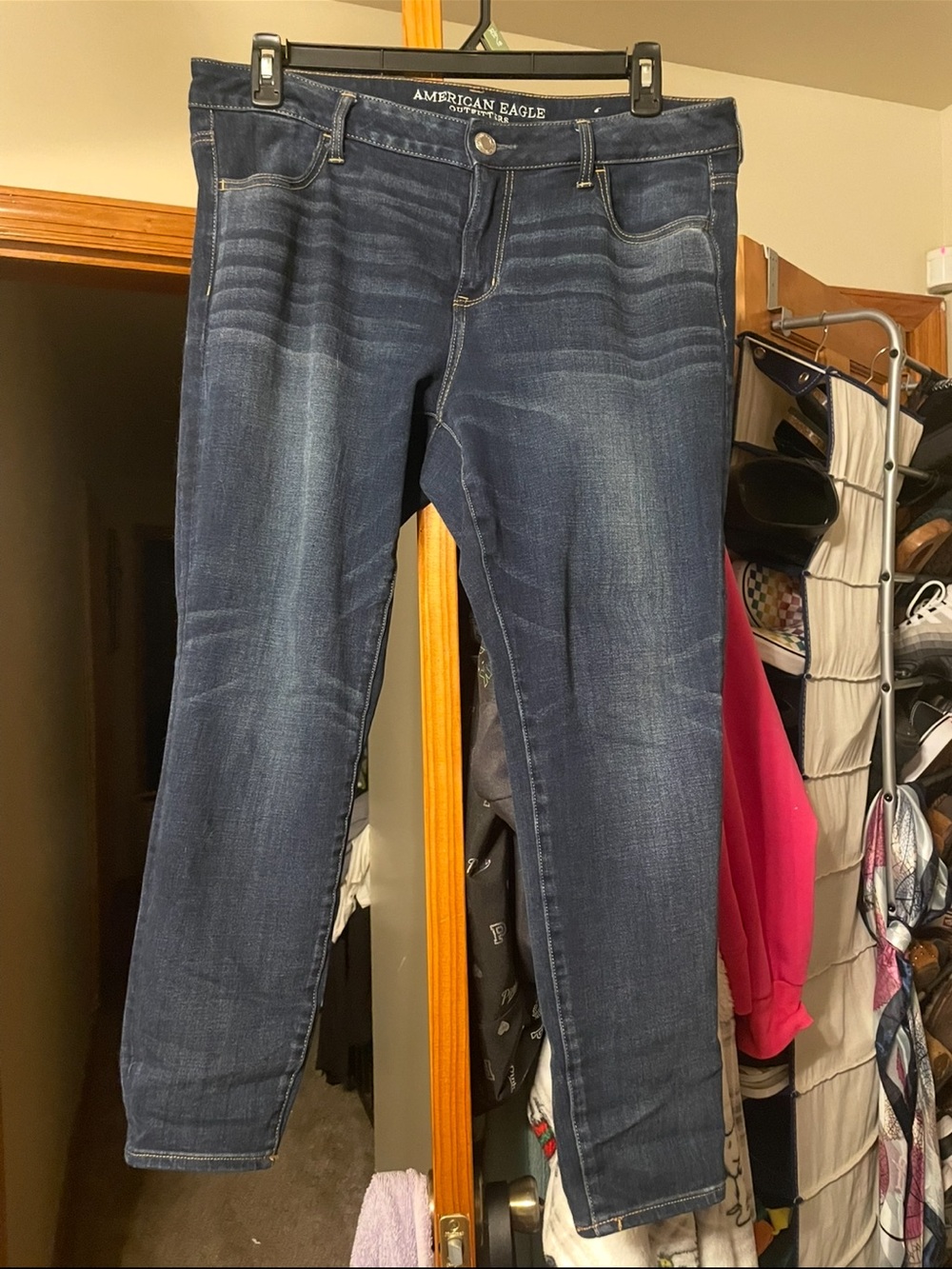 American Eagle Outfitters Women's Dark Blue Skinny Jeans